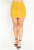 Faux Suede Front Zip Skirt