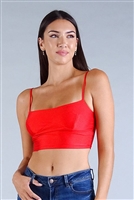 Sexy Spaghetti Strap Darted Under Bust Crop Top