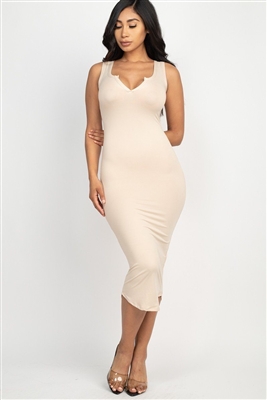 Split Neck Bodycon Dress