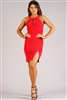 Sexy Holiday Halter Dress With Keyhole Detail