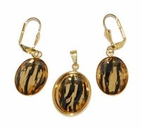 Animal Print Earring and Pendant Set