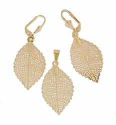 Small Leaf Earring and Pendant Set