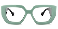 Quinn - Geometric Green Eyeglasses
