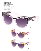 Women's cateye sunglasses with colorful accents.