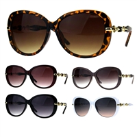 Oversize Diva Designer Jewel Chain Arm Luxury Womens Sunglasses