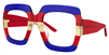 Mariah - Rectangle Blue/Red Eyeglasses