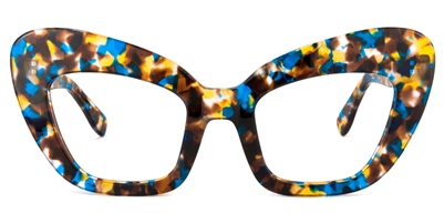 Suzanne - Cat Eye Blue/Floral Eyeglasses