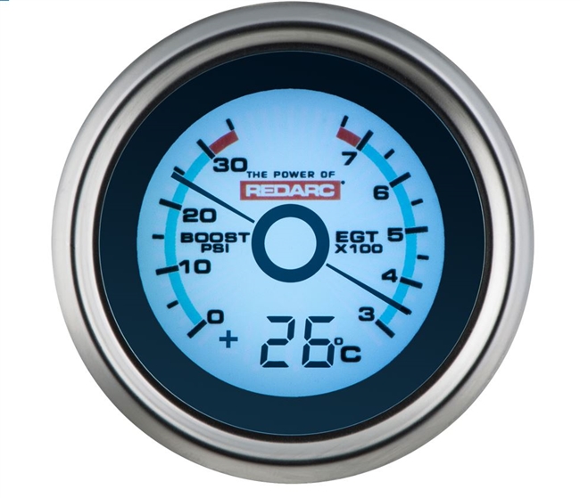 Redarc EGT & Boost Pressure 52MM Gauge