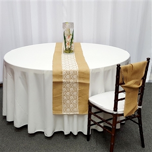 Burlap with lace table runners