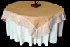 Burlap Table Overlay With Lace Edge