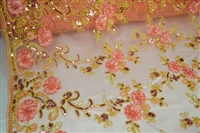 Floral Mesh Fabric with Sequins 50"/52"