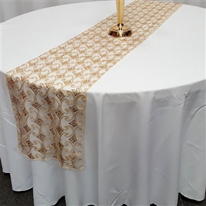 Diamond Sequin Cord Lace Table Runner
