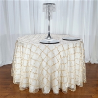Moroccan Organza Embroidered Overlays 108" Round