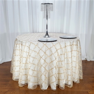 Moroccan Organza Embroidered Overlays 108" Round