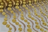 Silver and Gold Metallic Spiral Spiral Sequin Mesh Fabric