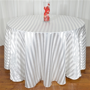 White Striped Tablecloth