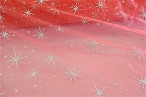 Star Glitter Organza Fabric By The Yard