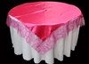 Bridal Satin With Swirl Organza Table Overlay