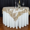 CHAMPAGNE SWIRL SEQUIN LACE 72" X 72" OVERLAY
