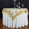 GOLD SWIRL SEQUIN LACE 72" X 72" OVERLAY