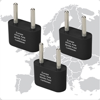 Ungrounded Europe and Asia Adapter Plug - 3 pack