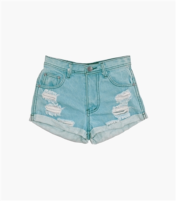 Azure Vintage High-Rise Shorts