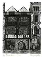 Signed original wood engraving by Hilary Paynter from Legal London collection