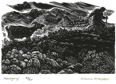 Signed original wood engraving by Miriam Macgregor