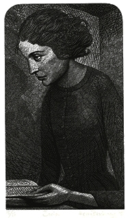 Signed wood engraving by Harry Brockway