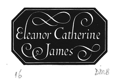 The Engraver's Cut (Diana Bloomfield): Eleanor Catherine James (Bookplate)