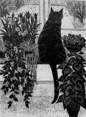 Signed wood engraving by Yvonne Skargon