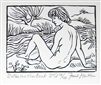 Signed wood engraving by Frank Martin