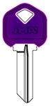 KW1 COLOR PLASTIC PURPLE KWIKSET JMA KEY BLANK