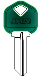 KW1 COLOR PLASTIC GREEN KWIKSET JMA KEY BLANK