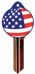 KW10 USA FLAG PVC JMA KEY BLANK