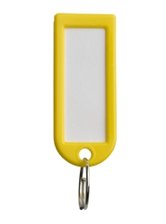 PLASTIC KEY TAGS MODEL 1 YELLOW 50 PIECE BOX