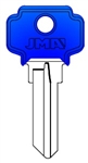 DE6 COLOR PLASTIC BLUE DEXTER JMA KEY BLANK