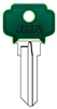 DE6 COLOR PLASTIC GREEN DEXTER JMA KEY BLANK