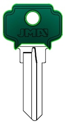 DE6 COLOR PLASTIC GREEN DEXTER JMA KEY BLANK