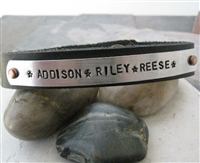 Personalized Mother's Leather Bracelet
