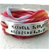 Personalized Mothers Bracelet, Silk Ribbon Wrap