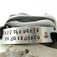 All She Wants to Do is Dance Silk Ribbon Wrap Bracelet