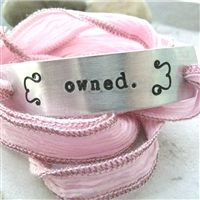 Owned Bracelet, silk ribbon wrap in your choice of color