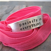 Positivity in Everything Bracelet, silk ribbon wrap