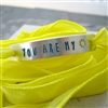 You Are My Sunshine Bracelet, Lemon Drop silk ribbon