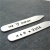 We Love Daddy Collar Stays with kid's initials and year, Father's Day Gift