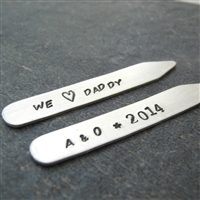 We Love Daddy Collar Stays with kid's initials and year, Father's Day Gift