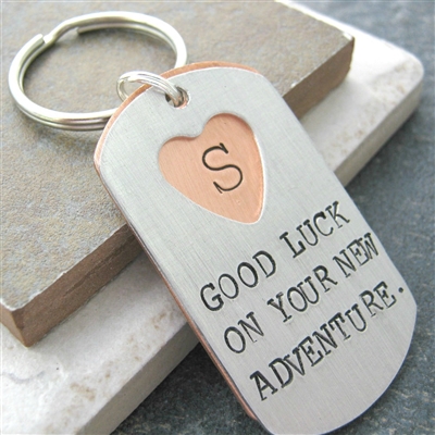 Going Away Gift Personalized Keychain, 2 layers, secret message