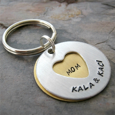 Personalized Mother's Key Chain, 2 Layers, secret message