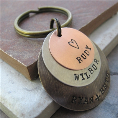 Men's Personalized Key Chain, 3 Layers